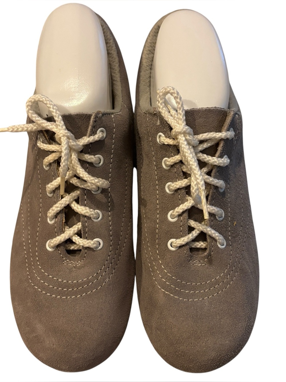 VTG  Endicott Johnson 'Sliders'  Gray Suede Lace-Up Bowling Shoes Retro Sz 8.5